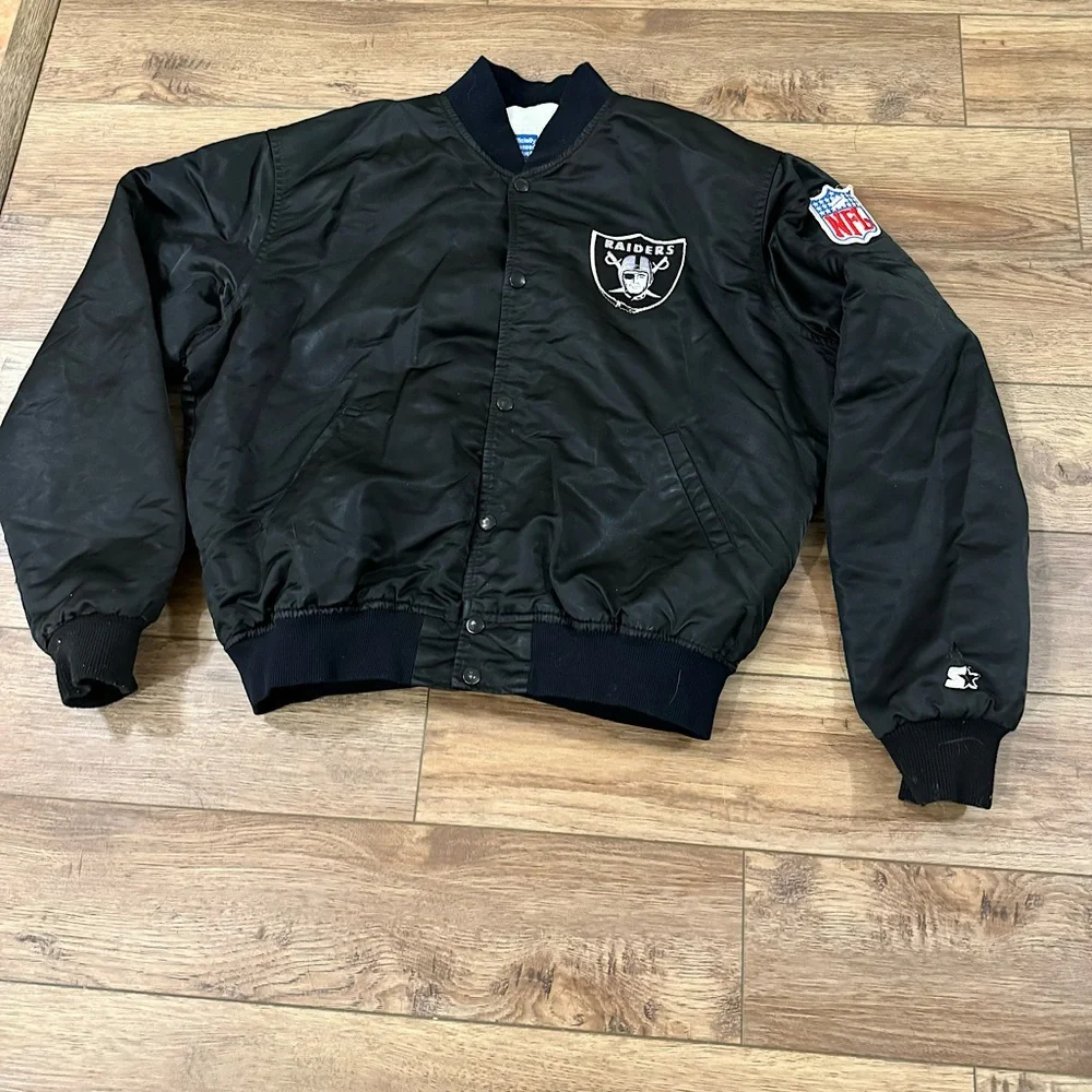Vintage 80s Raiders Starter Bomber Jacket XL - Picture 1 of 15